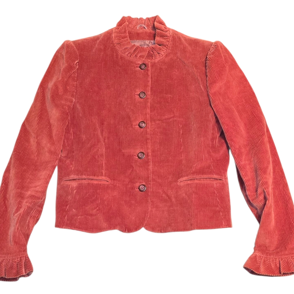 1980's Vintage Saks Women's Corduroy Jacket - Rust
